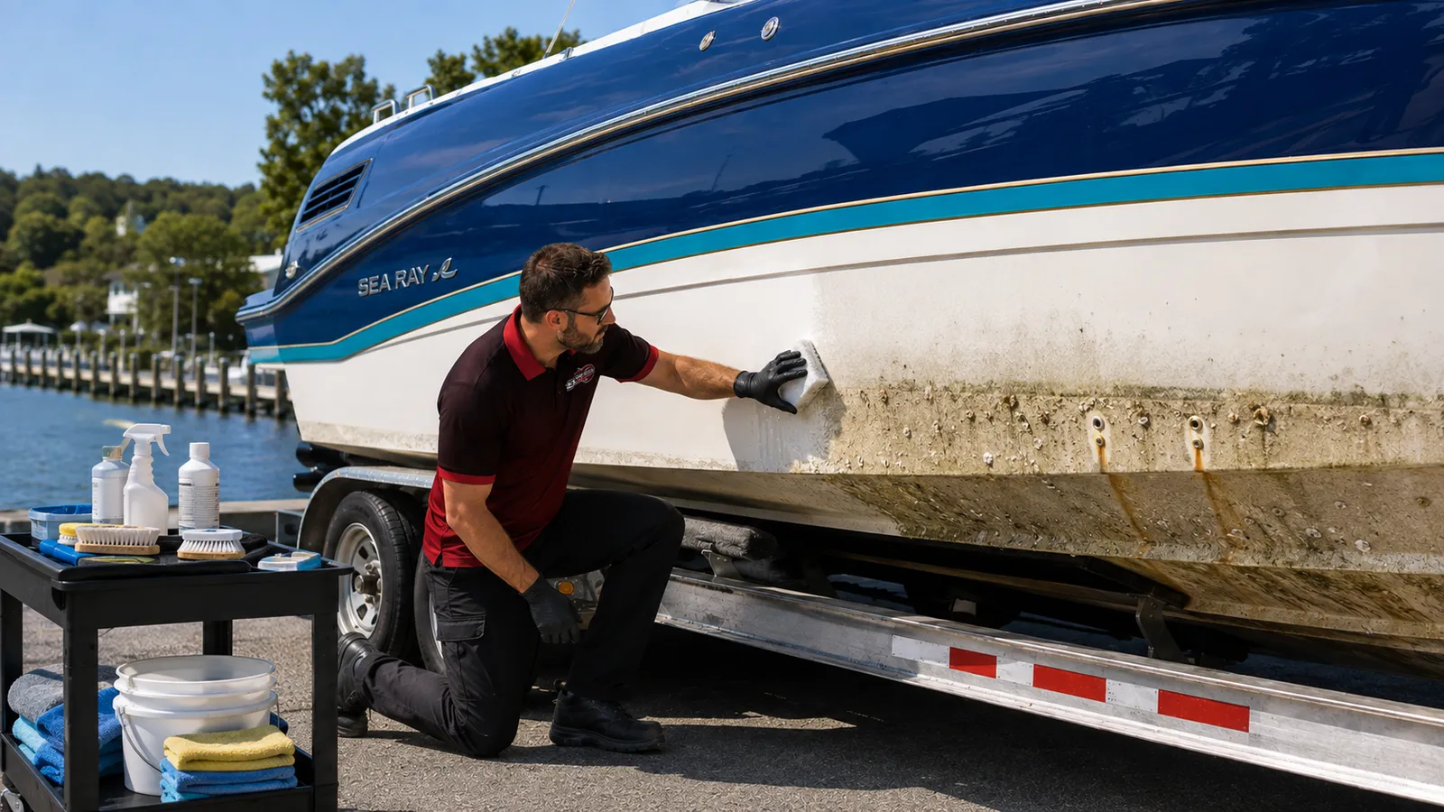 mobile boat detailing — it is going under a cover for the winter