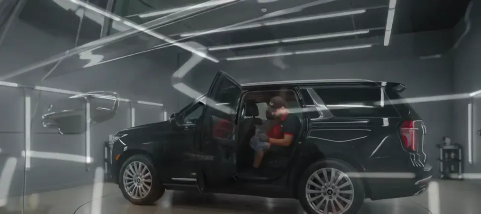 mobile car exterior detailing in progress