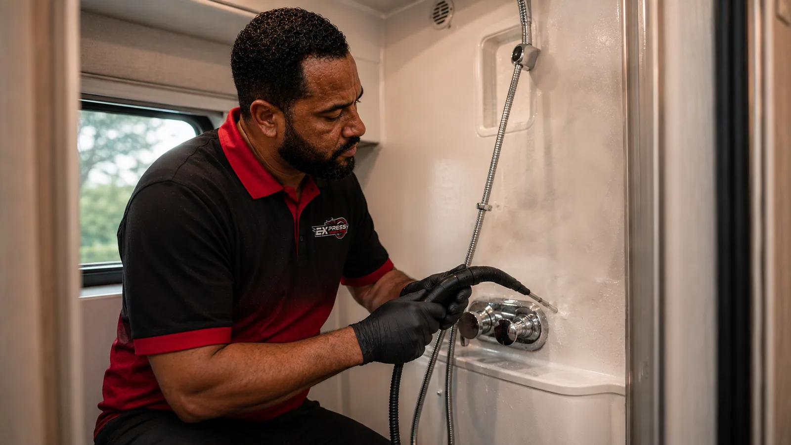 Express Mobile Detailing technician detailing a vehicle during mobile detailing