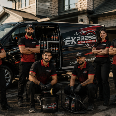 Certified mobile car detailing professionals from Express Mobile Detailing delivering premium interior and exterior detailing services across Canada.